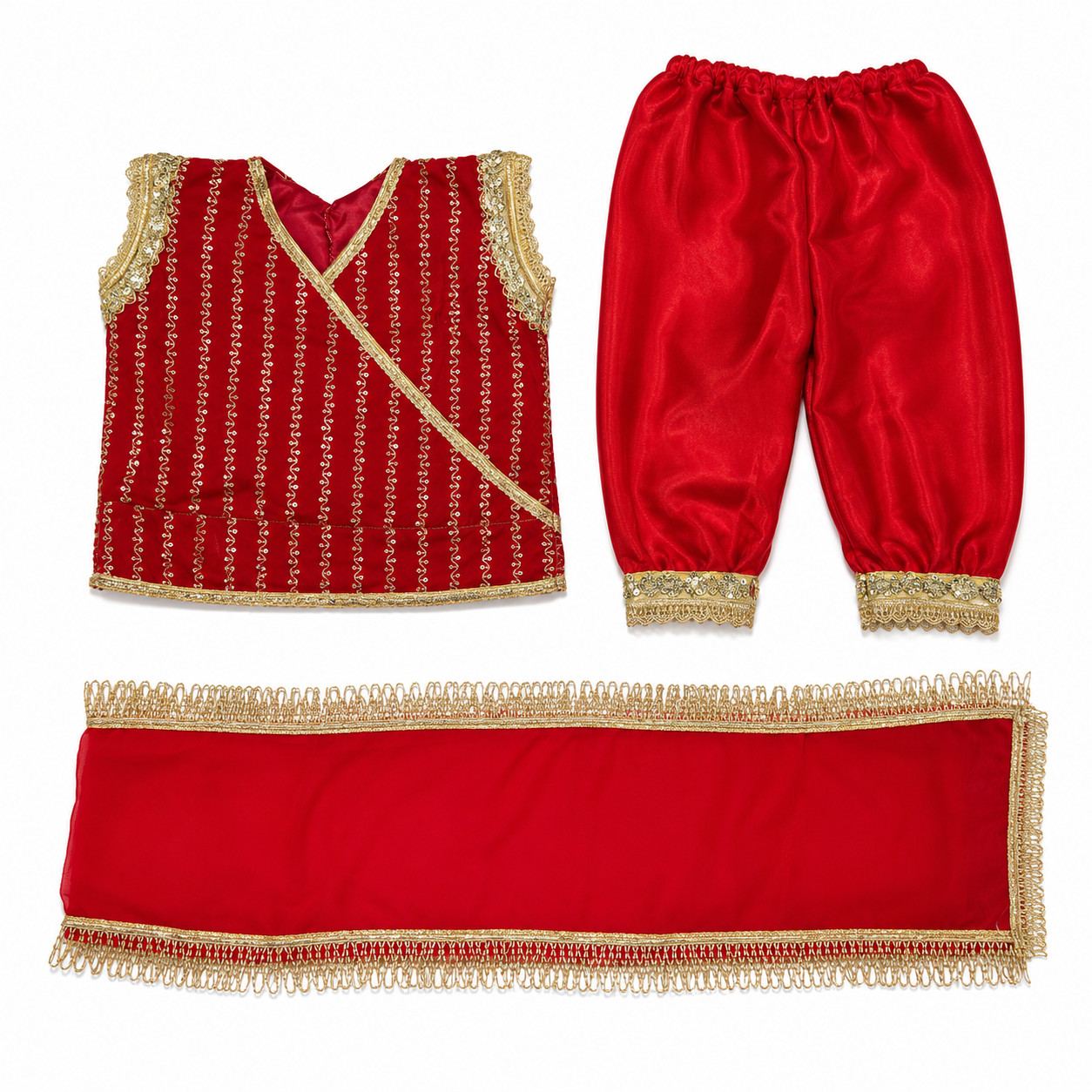 Red & Maroon Dress for Kanha Ji